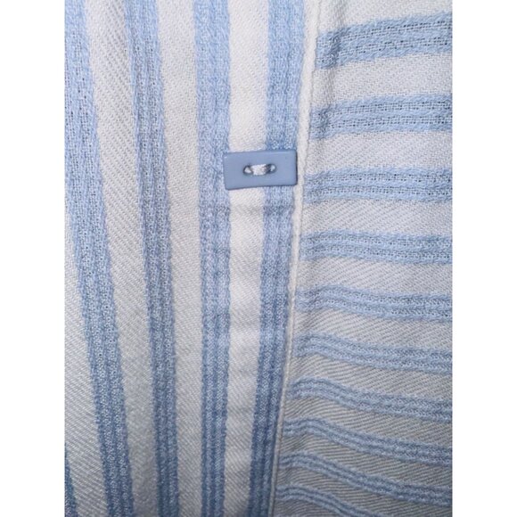 Soft Surroundings Blue White Striped Asymmetrical Handkerchief Hem Tunic Shirt M - Picture 12 of 12
